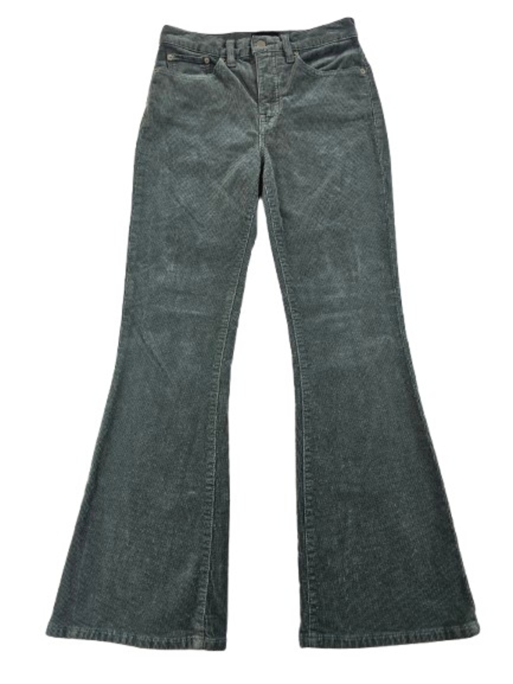 Lucky Brand Stevie High Rise Flare Corduroy Pants Women's 6/28A‎ Reg Green Boho
